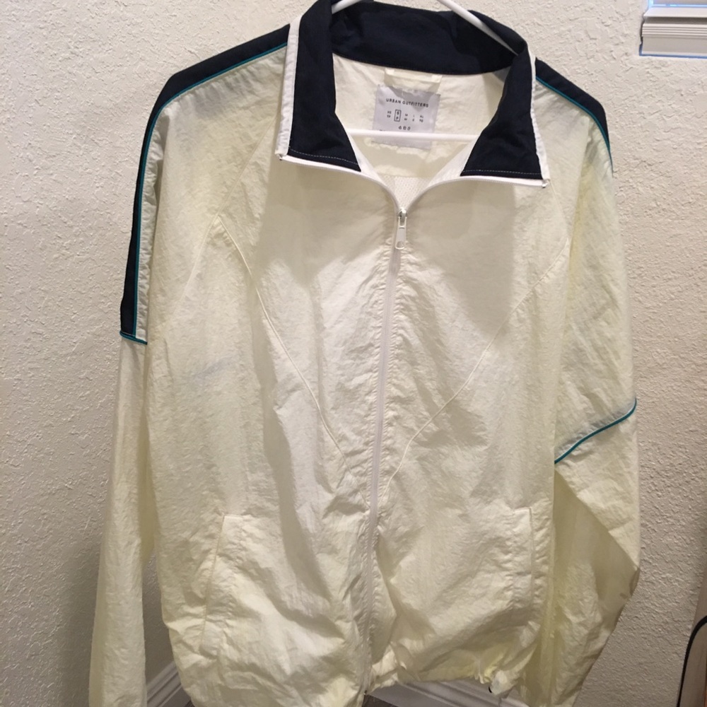 White windbreaker